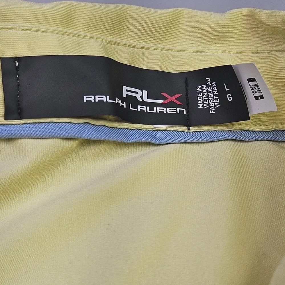 RLX Ralph Lauren Polo Shirt Men's Large Yellow Performance Golf Short Sleeve